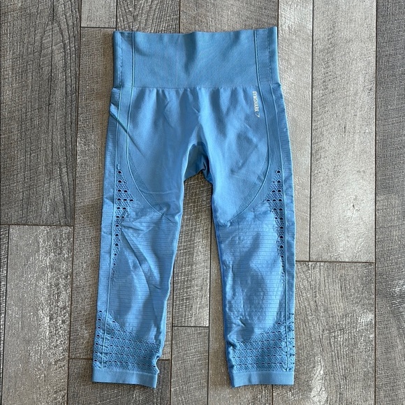 Gymshark Size Small Light Blue High-Waisted Athletic Leggings - Picture 2 of 4